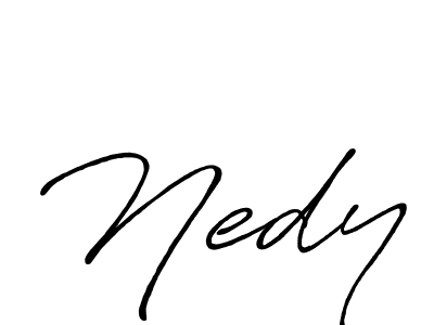 Use a signature maker to create a handwritten signature online. With this signature software, you can design (Antro_Vectra_Bolder) your own signature for name Nedy. Nedy signature style 7 images and pictures png