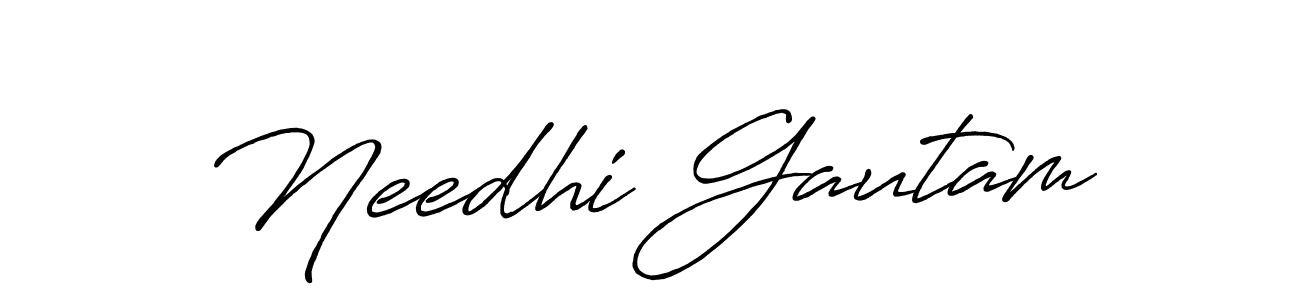 Make a beautiful signature design for name Needhi Gautam. With this signature (Antro_Vectra_Bolder) style, you can create a handwritten signature for free. Needhi Gautam signature style 7 images and pictures png