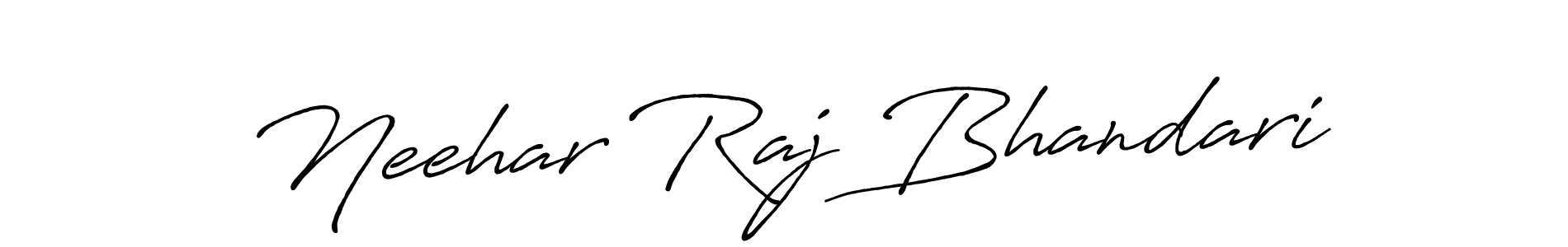 How to make Neehar Raj Bhandari signature? Antro_Vectra_Bolder is a professional autograph style. Create handwritten signature for Neehar Raj Bhandari name. Neehar Raj Bhandari signature style 7 images and pictures png