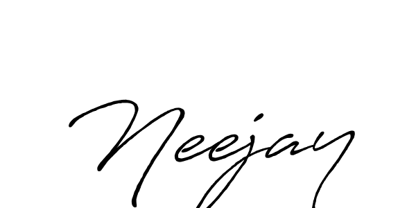 How to make Neejay name signature. Use Antro_Vectra_Bolder style for creating short signs online. This is the latest handwritten sign. Neejay signature style 7 images and pictures png