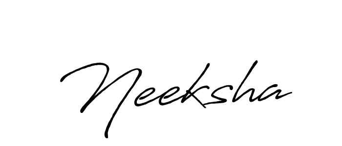 Use a signature maker to create a handwritten signature online. With this signature software, you can design (Antro_Vectra_Bolder) your own signature for name Neeksha. Neeksha signature style 7 images and pictures png