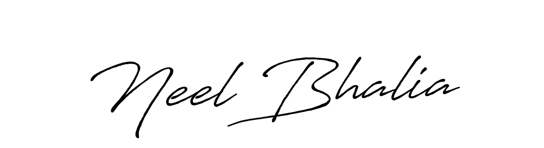 Use a signature maker to create a handwritten signature online. With this signature software, you can design (Antro_Vectra_Bolder) your own signature for name Neel Bhalia. Neel Bhalia signature style 7 images and pictures png