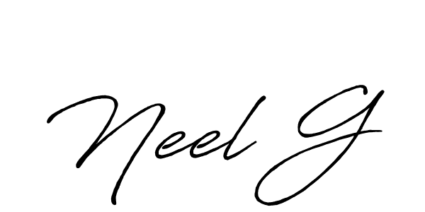 Similarly Antro_Vectra_Bolder is the best handwritten signature design. Signature creator online .You can use it as an online autograph creator for name Neel G. Neel G signature style 7 images and pictures png