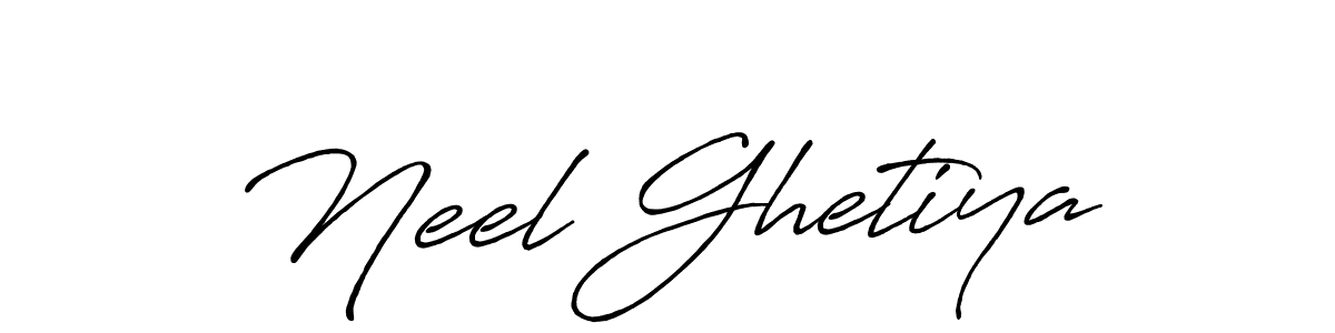 Make a beautiful signature design for name Neel Ghetiya. With this signature (Antro_Vectra_Bolder) style, you can create a handwritten signature for free. Neel Ghetiya signature style 7 images and pictures png