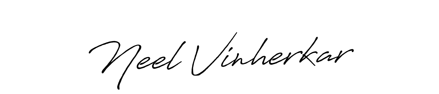 if you are searching for the best signature style for your name Neel Vinherkar. so please give up your signature search. here we have designed multiple signature styles  using Antro_Vectra_Bolder. Neel Vinherkar signature style 7 images and pictures png