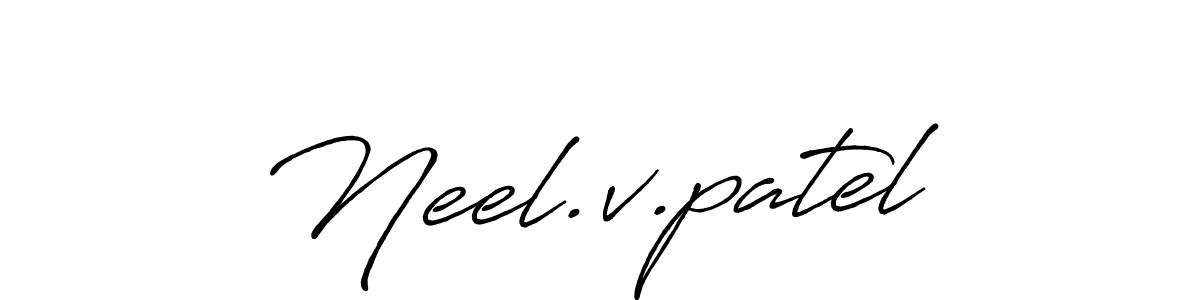 Neel.v.patel stylish signature style. Best Handwritten Sign (Antro_Vectra_Bolder) for my name. Handwritten Signature Collection Ideas for my name Neel.v.patel. Neel.v.patel signature style 7 images and pictures png