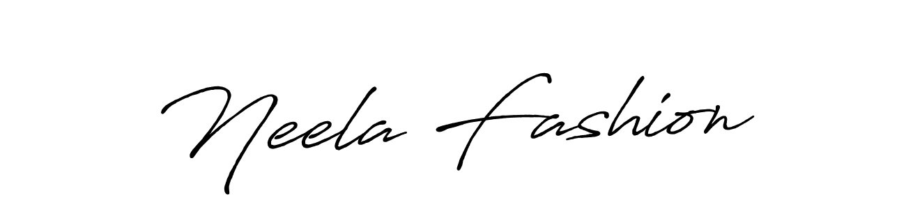 Create a beautiful signature design for name Neela Fashion. With this signature (Antro_Vectra_Bolder) fonts, you can make a handwritten signature for free. Neela Fashion signature style 7 images and pictures png