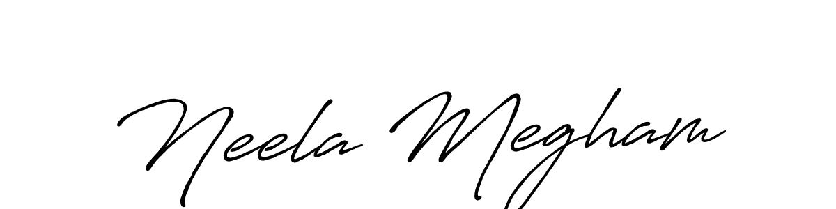 The best way (Antro_Vectra_Bolder) to make a short signature is to pick only two or three words in your name. The name Neela Megham include a total of six letters. For converting this name. Neela Megham signature style 7 images and pictures png