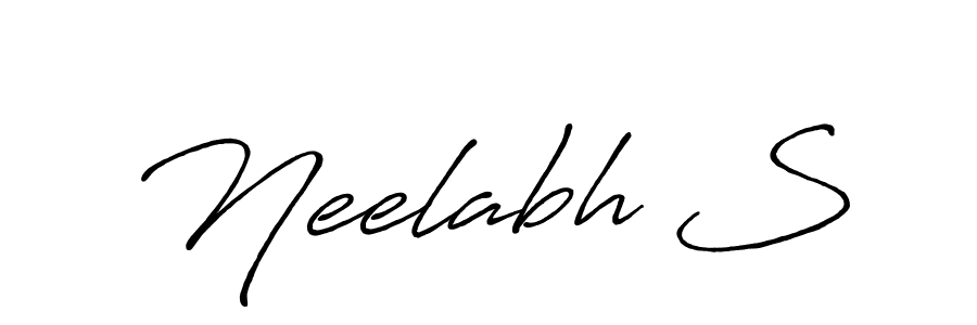 Similarly Antro_Vectra_Bolder is the best handwritten signature design. Signature creator online .You can use it as an online autograph creator for name Neelabh S. Neelabh S signature style 7 images and pictures png