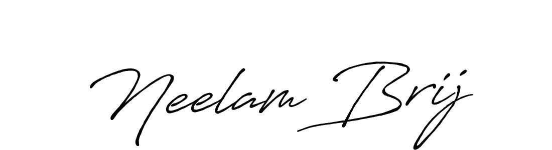 Design your own signature with our free online signature maker. With this signature software, you can create a handwritten (Antro_Vectra_Bolder) signature for name Neelam Brij. Neelam Brij signature style 7 images and pictures png