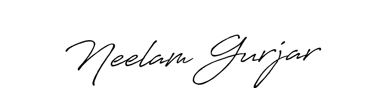How to make Neelam Gurjar name signature. Use Antro_Vectra_Bolder style for creating short signs online. This is the latest handwritten sign. Neelam Gurjar signature style 7 images and pictures png