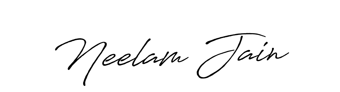 Make a beautiful signature design for name Neelam Jain. With this signature (Antro_Vectra_Bolder) style, you can create a handwritten signature for free. Neelam Jain signature style 7 images and pictures png