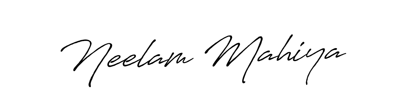 How to make Neelam Mahiya name signature. Use Antro_Vectra_Bolder style for creating short signs online. This is the latest handwritten sign. Neelam Mahiya signature style 7 images and pictures png