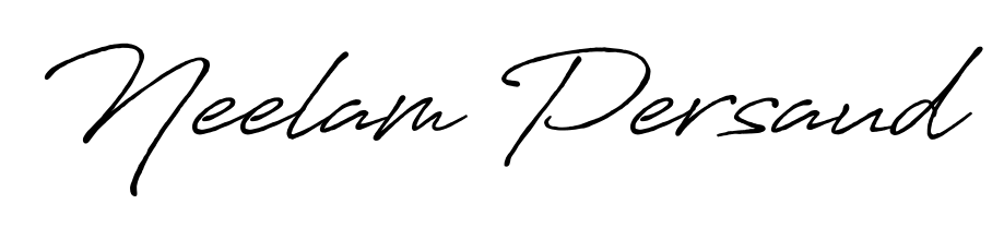 Get an exclusive digital autograph for Neelam Persaud. The Antro_Vectra_Bolder typeface captures the charm of real penmanship on paper. Neelam Persaud signature style 7 images and pictures png