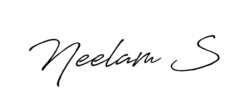 Make a beautiful signature design for name Neelam S. With this signature (Antro_Vectra_Bolder) style, you can create a handwritten signature for free. Neelam S signature style 7 images and pictures png