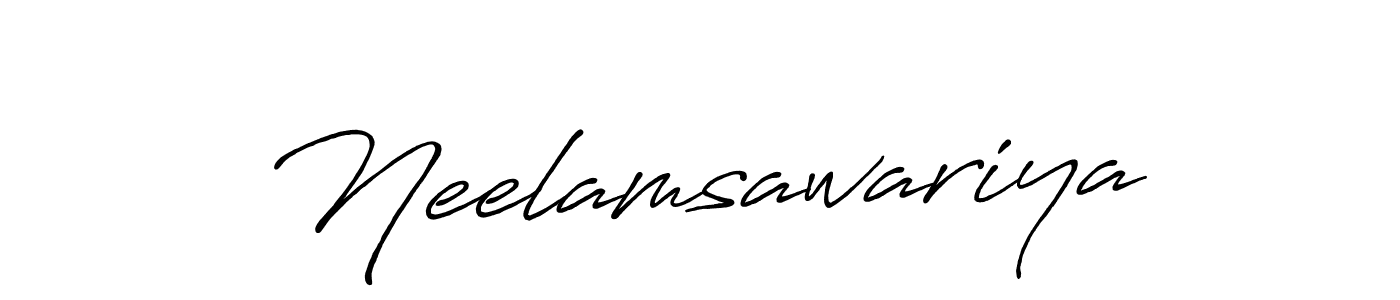 Make a beautiful signature design for name Neelamsawariya. With this signature (Antro_Vectra_Bolder) style, you can create a handwritten signature for free. Neelamsawariya signature style 7 images and pictures png