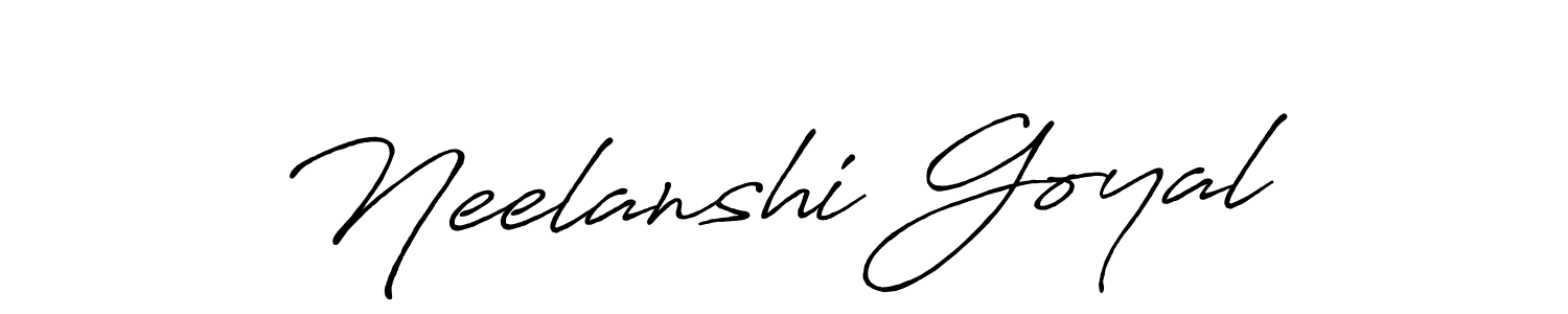 Use a signature maker to create a handwritten signature online. With this signature software, you can design (Antro_Vectra_Bolder) your own signature for name Neelanshi Goyal. Neelanshi Goyal signature style 7 images and pictures png