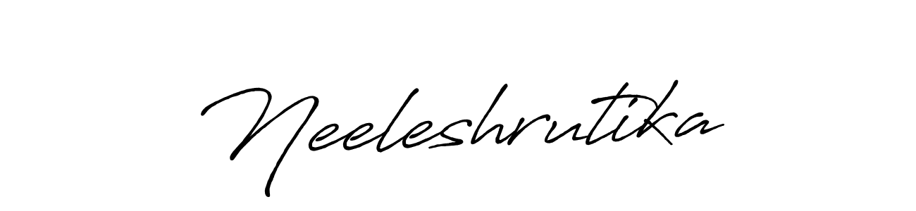 How to make Neeleshrutika name signature. Use Antro_Vectra_Bolder style for creating short signs online. This is the latest handwritten sign. Neeleshrutika signature style 7 images and pictures png