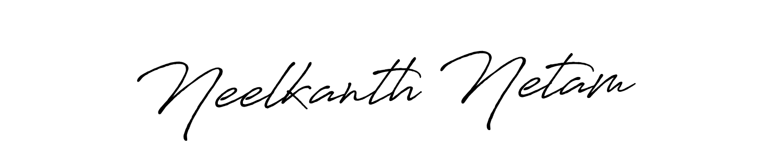 How to make Neelkanth Netam name signature. Use Antro_Vectra_Bolder style for creating short signs online. This is the latest handwritten sign. Neelkanth Netam signature style 7 images and pictures png