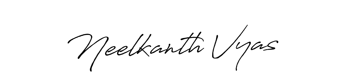Make a beautiful signature design for name Neelkanth Vyas. With this signature (Antro_Vectra_Bolder) style, you can create a handwritten signature for free. Neelkanth Vyas signature style 7 images and pictures png