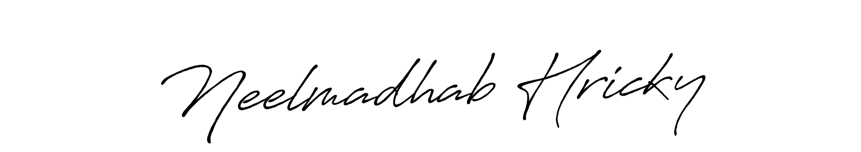 Make a beautiful signature design for name Neelmadhab Hricky. With this signature (Antro_Vectra_Bolder) style, you can create a handwritten signature for free. Neelmadhab Hricky signature style 7 images and pictures png
