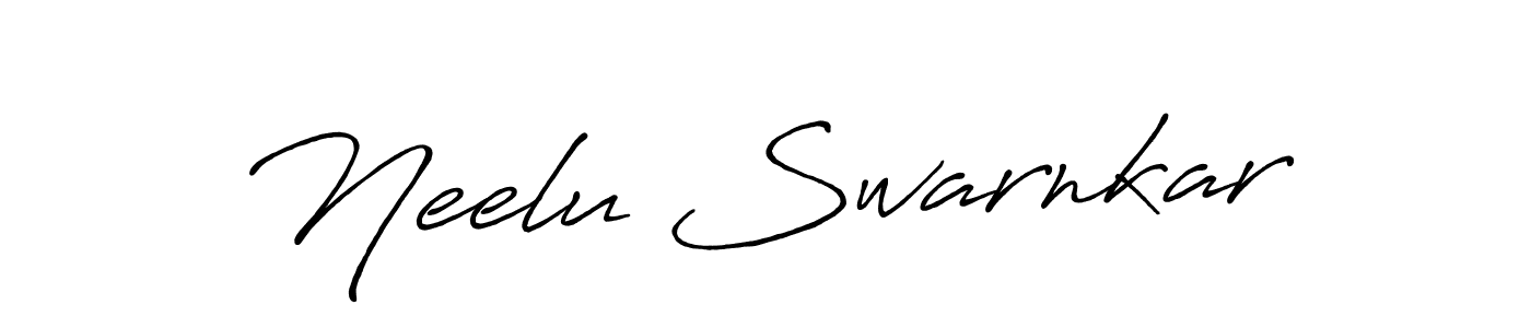How to make Neelu Swarnkar name signature. Use Antro_Vectra_Bolder style for creating short signs online. This is the latest handwritten sign. Neelu Swarnkar signature style 7 images and pictures png