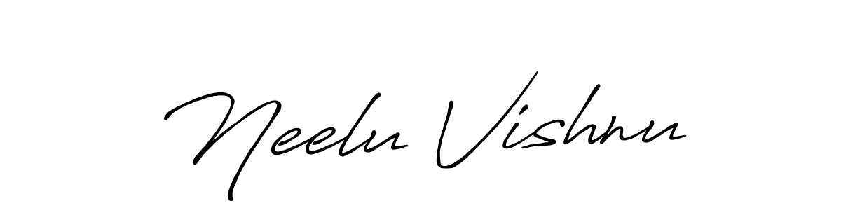 Neelu Vishnu stylish signature style. Best Handwritten Sign (Antro_Vectra_Bolder) for my name. Handwritten Signature Collection Ideas for my name Neelu Vishnu. Neelu Vishnu signature style 7 images and pictures png