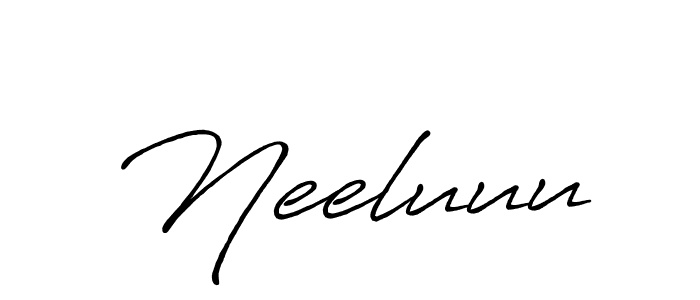 Use a signature maker to create a handwritten signature online. With this signature software, you can design (Antro_Vectra_Bolder) your own signature for name Neeluuu. Neeluuu signature style 7 images and pictures png