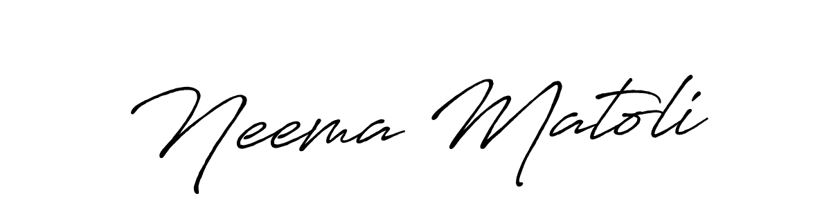 How to make Neema Matoli name signature. Use Antro_Vectra_Bolder style for creating short signs online. This is the latest handwritten sign. Neema Matoli signature style 7 images and pictures png