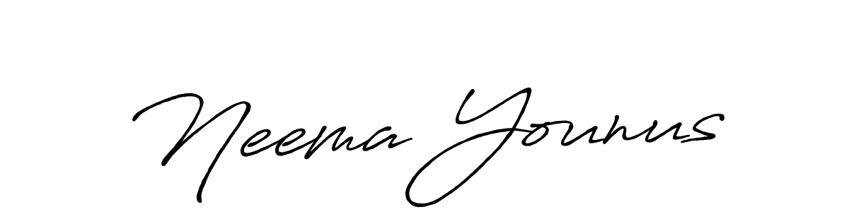 Make a beautiful signature design for name Neema Younus. With this signature (Antro_Vectra_Bolder) style, you can create a handwritten signature for free. Neema Younus signature style 7 images and pictures png