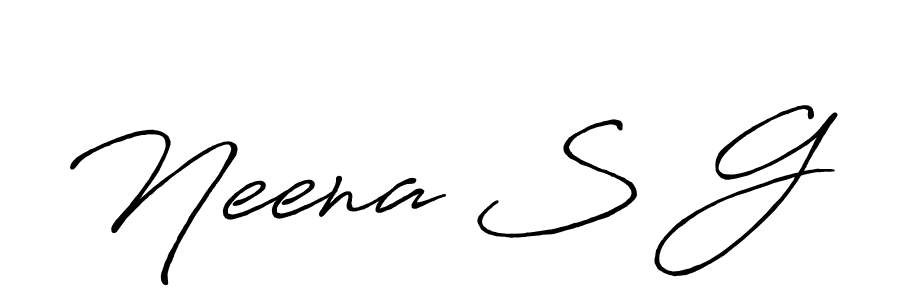 How to make Neena S G signature? Antro_Vectra_Bolder is a professional autograph style. Create handwritten signature for Neena S G name. Neena S G signature style 7 images and pictures png