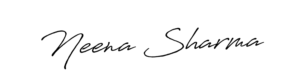 Neena Sharma stylish signature style. Best Handwritten Sign (Antro_Vectra_Bolder) for my name. Handwritten Signature Collection Ideas for my name Neena Sharma. Neena Sharma signature style 7 images and pictures png