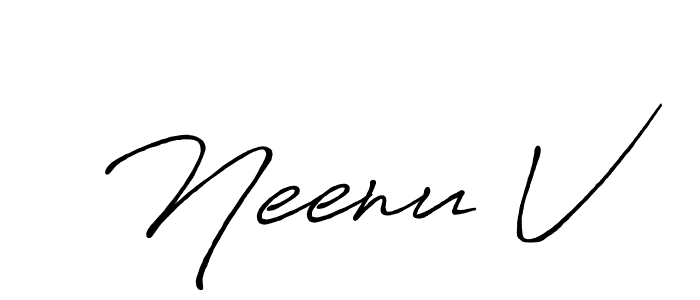 Best and Professional Signature Style for Neenu V. Antro_Vectra_Bolder Best Signature Style Collection. Neenu V signature style 7 images and pictures png