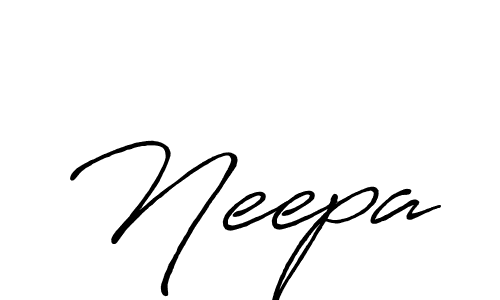 Neepa stylish signature style. Best Handwritten Sign (Antro_Vectra_Bolder) for my name. Handwritten Signature Collection Ideas for my name Neepa. Neepa signature style 7 images and pictures png