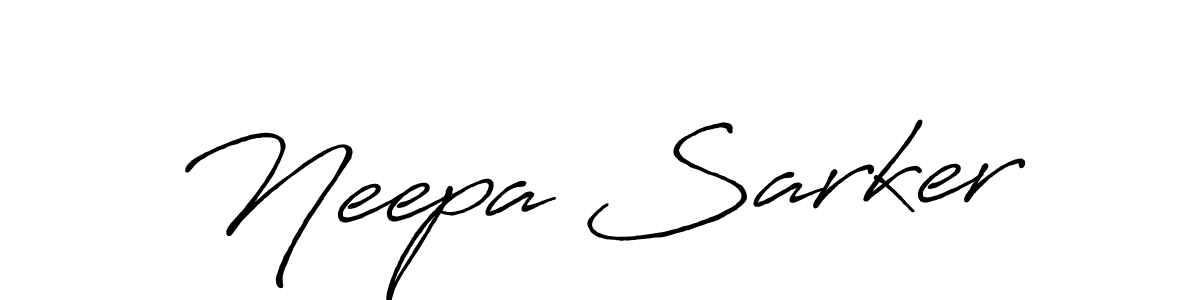 How to make Neepa Sarker name signature. Use Antro_Vectra_Bolder style for creating short signs online. This is the latest handwritten sign. Neepa Sarker signature style 7 images and pictures png