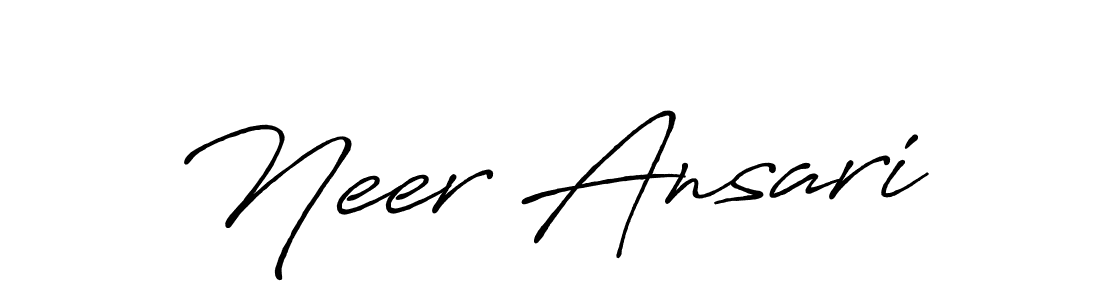 Use a signature maker to create a handwritten signature online. With this signature software, you can design (Antro_Vectra_Bolder) your own signature for name Neer Ansari. Neer Ansari signature style 7 images and pictures png