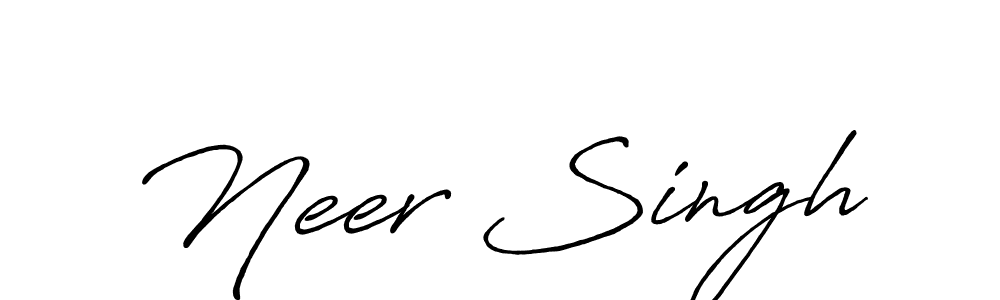 How to make Neer Singh name signature. Use Antro_Vectra_Bolder style for creating short signs online. This is the latest handwritten sign. Neer Singh signature style 7 images and pictures png