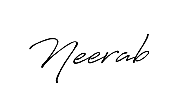 The best way (Antro_Vectra_Bolder) to make a short signature is to pick only two or three words in your name. The name Neerab include a total of six letters. For converting this name. Neerab signature style 7 images and pictures png
