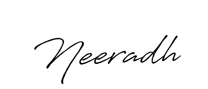 How to make Neeradh name signature. Use Antro_Vectra_Bolder style for creating short signs online. This is the latest handwritten sign. Neeradh signature style 7 images and pictures png