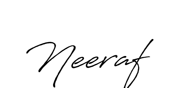 Make a beautiful signature design for name Neeraf. With this signature (Antro_Vectra_Bolder) style, you can create a handwritten signature for free. Neeraf signature style 7 images and pictures png