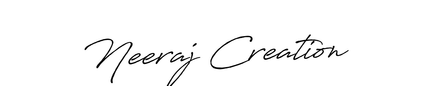 Also we have Neeraj Creation name is the best signature style. Create professional handwritten signature collection using Antro_Vectra_Bolder autograph style. Neeraj Creation signature style 7 images and pictures png