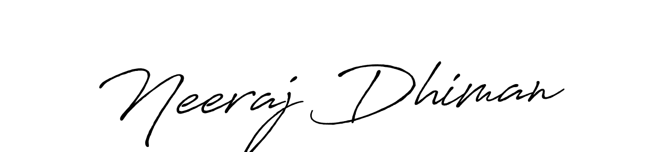 Neeraj Dhiman stylish signature style. Best Handwritten Sign (Antro_Vectra_Bolder) for my name. Handwritten Signature Collection Ideas for my name Neeraj Dhiman. Neeraj Dhiman signature style 7 images and pictures png