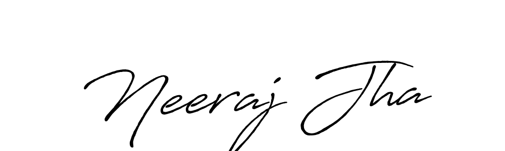 Make a beautiful signature design for name Neeraj Jha. With this signature (Antro_Vectra_Bolder) style, you can create a handwritten signature for free. Neeraj Jha signature style 7 images and pictures png