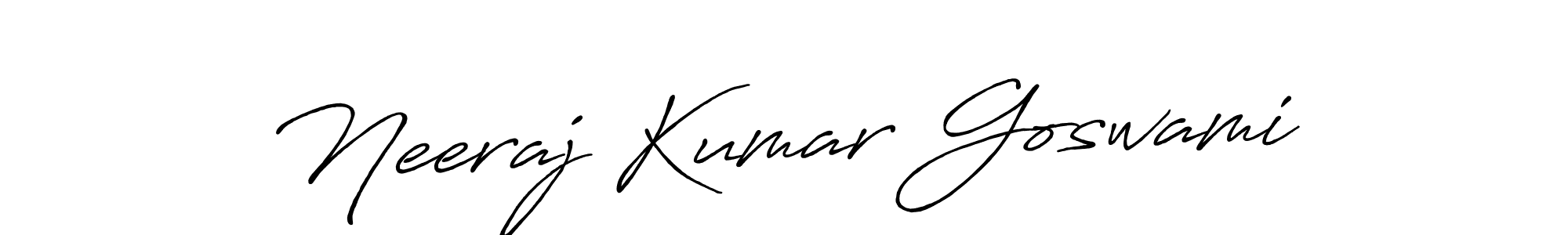 Create a beautiful signature design for name Neeraj Kumar Goswami. With this signature (Antro_Vectra_Bolder) fonts, you can make a handwritten signature for free. Neeraj Kumar Goswami signature style 7 images and pictures png