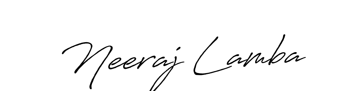 Design your own signature with our free online signature maker. With this signature software, you can create a handwritten (Antro_Vectra_Bolder) signature for name Neeraj Lamba. Neeraj Lamba signature style 7 images and pictures png