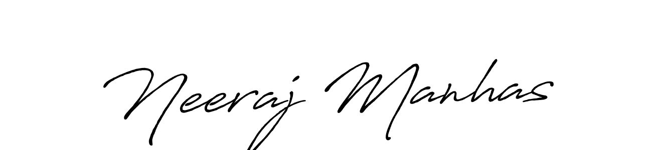 How to make Neeraj Manhas name signature. Use Antro_Vectra_Bolder style for creating short signs online. This is the latest handwritten sign. Neeraj Manhas signature style 7 images and pictures png