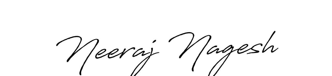 How to make Neeraj Nagesh name signature. Use Antro_Vectra_Bolder style for creating short signs online. This is the latest handwritten sign. Neeraj Nagesh signature style 7 images and pictures png