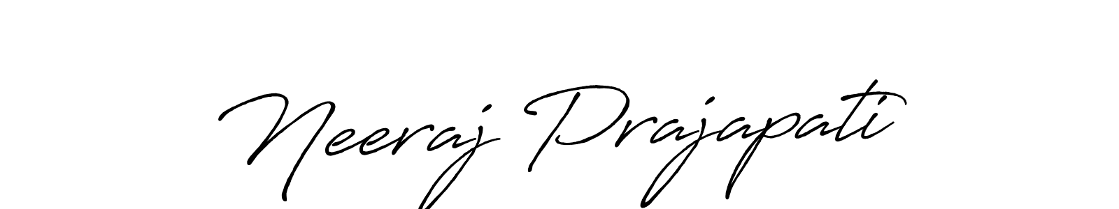 Make a beautiful signature design for name Neeraj Prajapati. With this signature (Antro_Vectra_Bolder) style, you can create a handwritten signature for free. Neeraj Prajapati signature style 7 images and pictures png