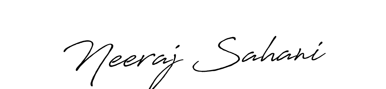 Create a beautiful signature design for name Neeraj Sahani. With this signature (Antro_Vectra_Bolder) fonts, you can make a handwritten signature for free. Neeraj Sahani signature style 7 images and pictures png