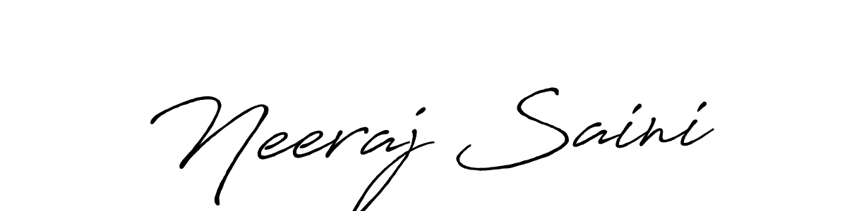 Design your own signature with our free online signature maker. With this signature software, you can create a handwritten (Antro_Vectra_Bolder) signature for name Neeraj Saini. Neeraj Saini signature style 7 images and pictures png